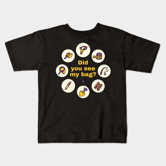 Did You See My Bag? ACNH x MIC DROP Kids T-Shirt by phogar